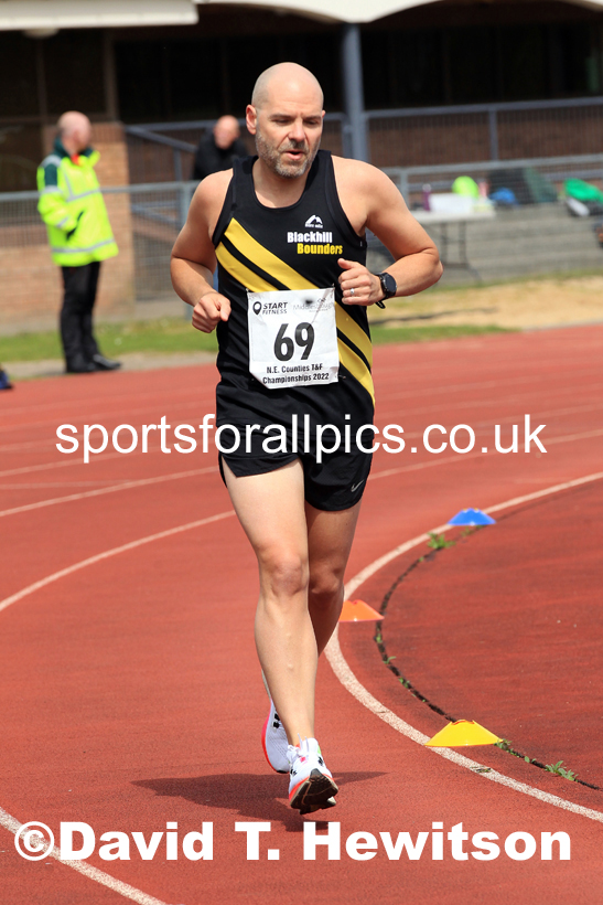 2022 North Eastern Counties AA 10000 metres Champs., Chester le Street, Sat,. May 21st. Photo: David T. Hewitson/Sports for All Pics